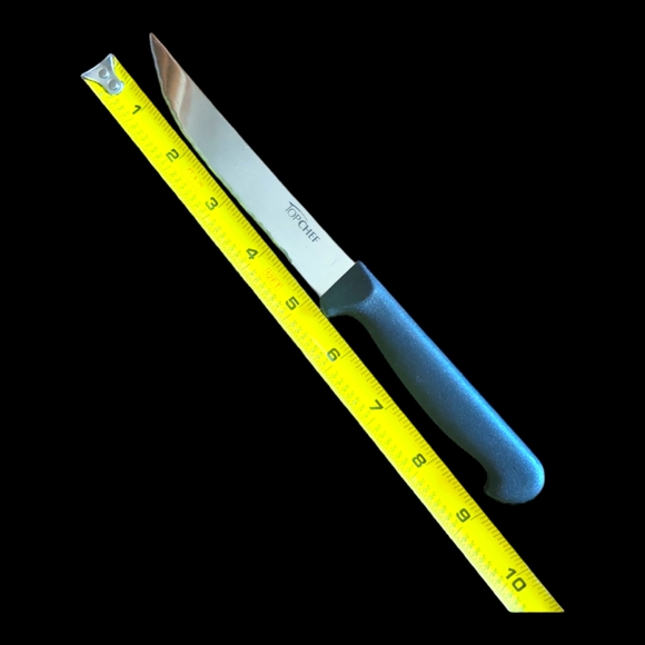 7 Top Chef Cutlery Kitchen Knives Black Handle Grip Stainless Steel Like NWOT - Picture 9 of 12